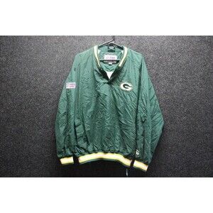 Vtg Starter Green Bay Packers NFL Pro Line Windbreaker Pullover Jacket Size L